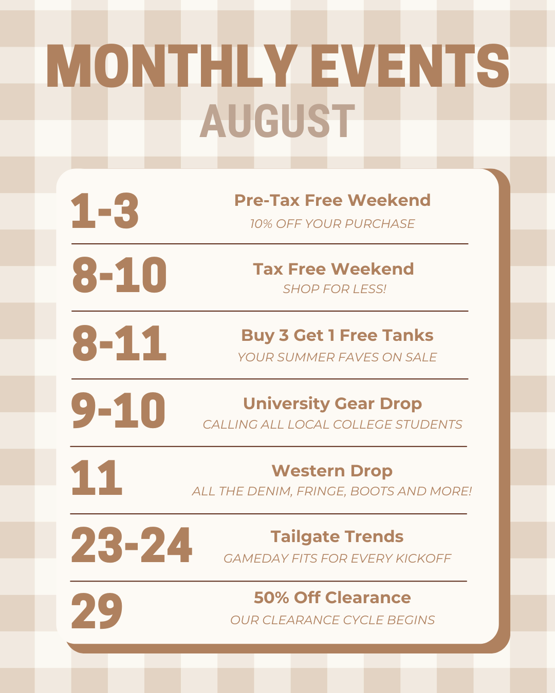 Here's What's Coming Up!